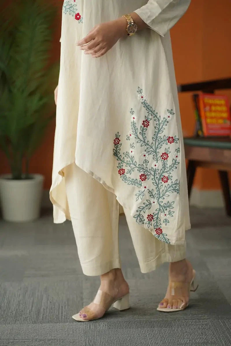 dua embroidered cotton co-ord set