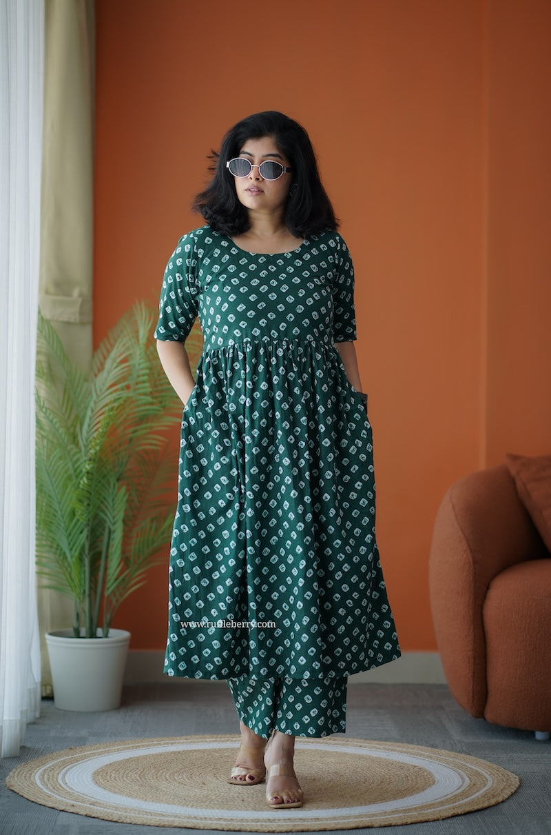 pyari green cotton co-ord set