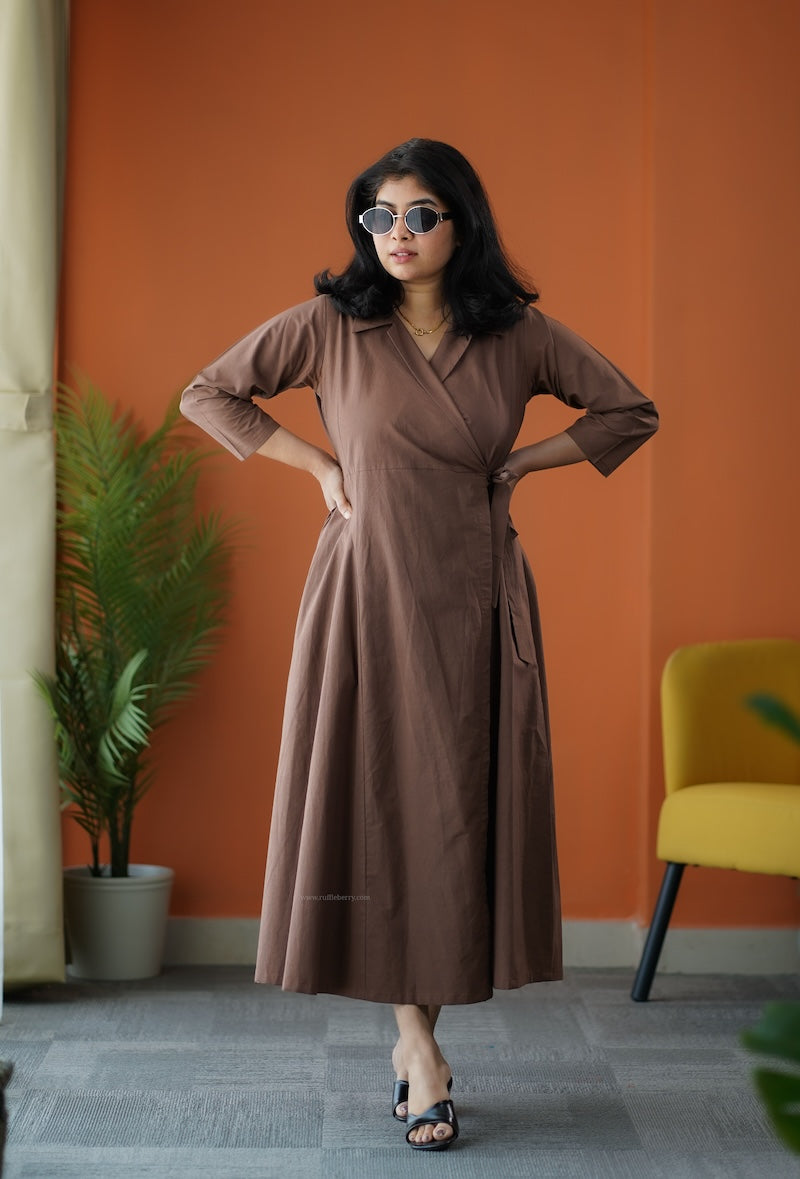 bella cotton wrap dress