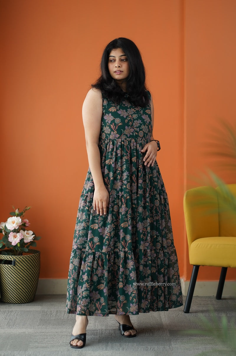 forget me not forest georgette dress