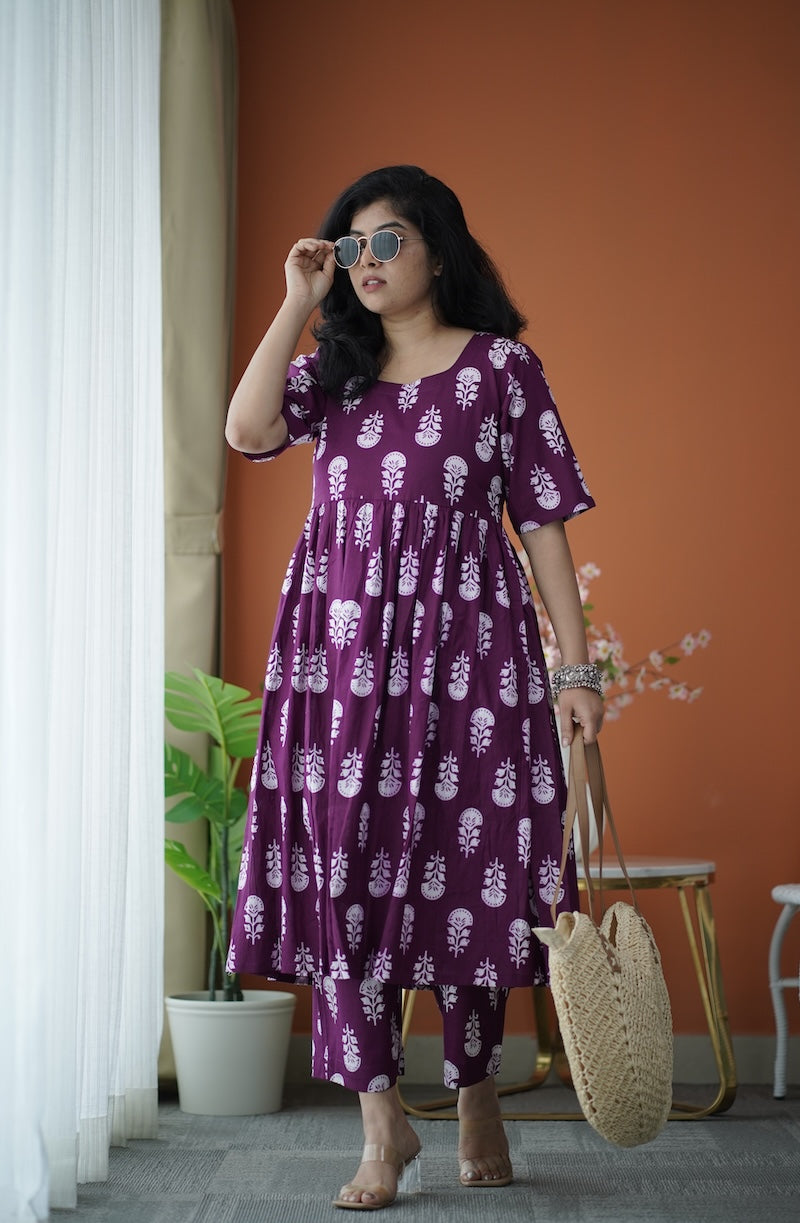 jaan magenta cotton co-ord set