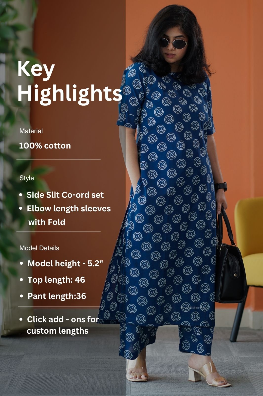 june blue cotton co-ord set