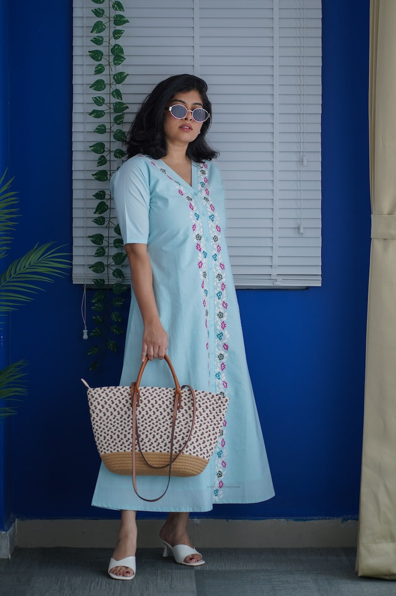 Susie Embroidered Cotton A-line Dress Ruffleberry Susie Embroidered Cotton A-line Dress Ruffleberry