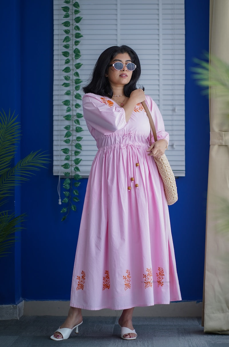 betty embroidered cotton a-line dress