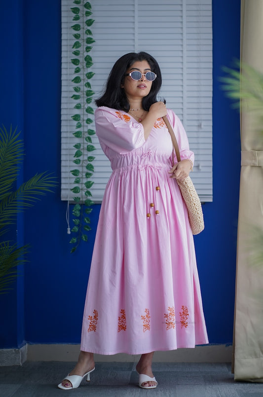 Betty Embroidered Cotton A-line Dress