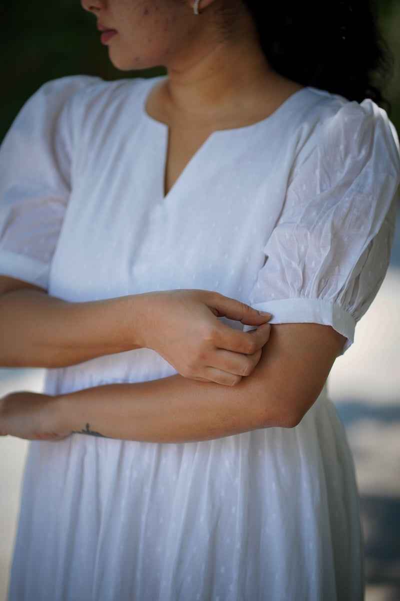 nadira white cotton dress