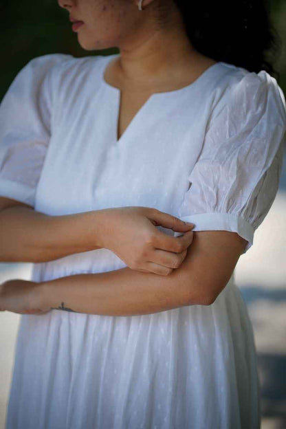 Nadira White Cotton Dress