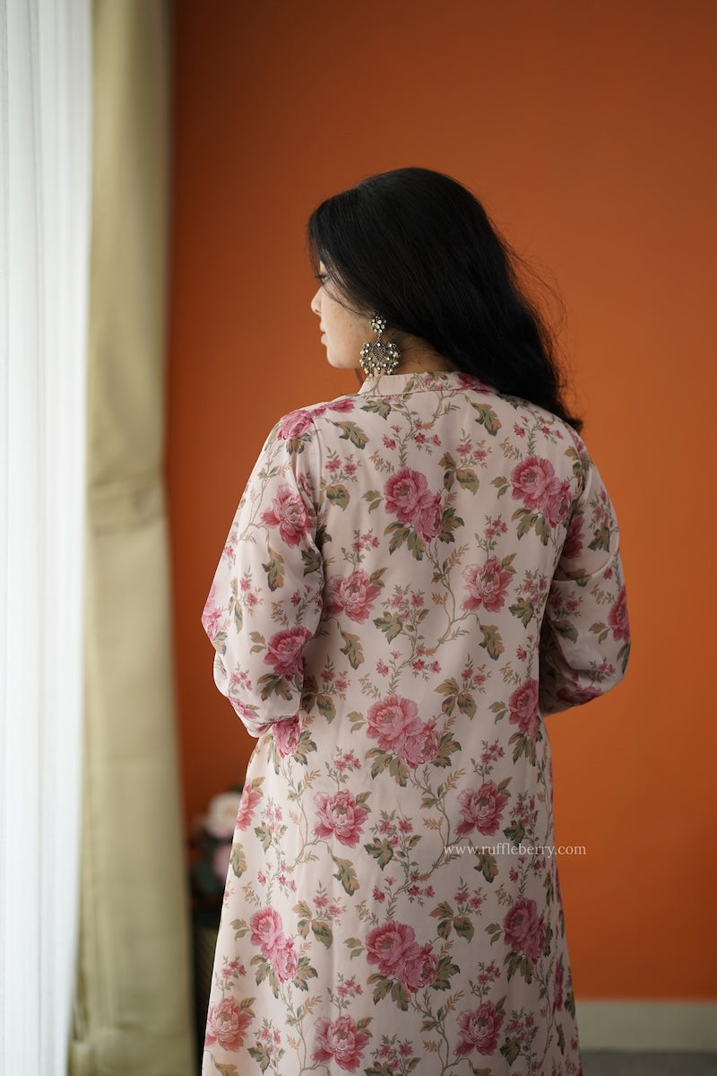 varang beige georgette co-ord set