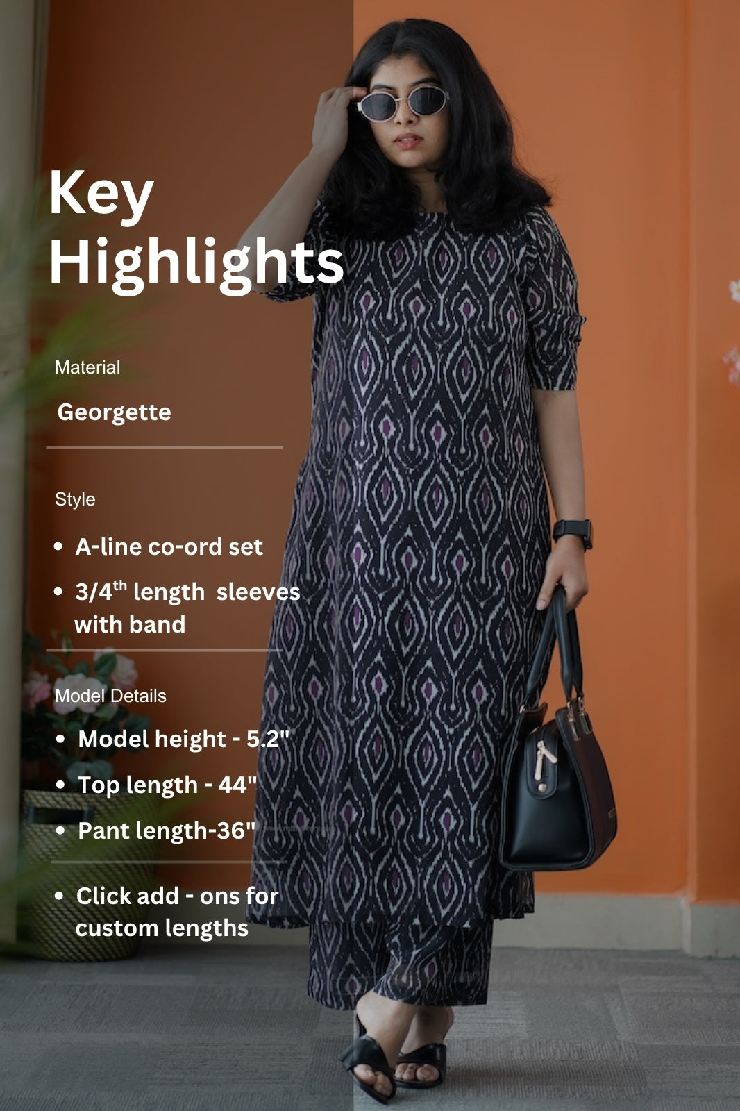 taara black georgette co-ord set