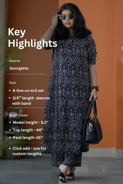 Taara Black Georgette Co-Ord Set