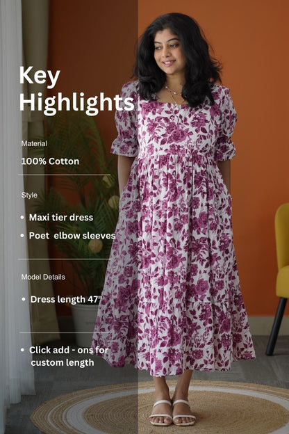 Lela Angel Roses Cotton Tier Dress