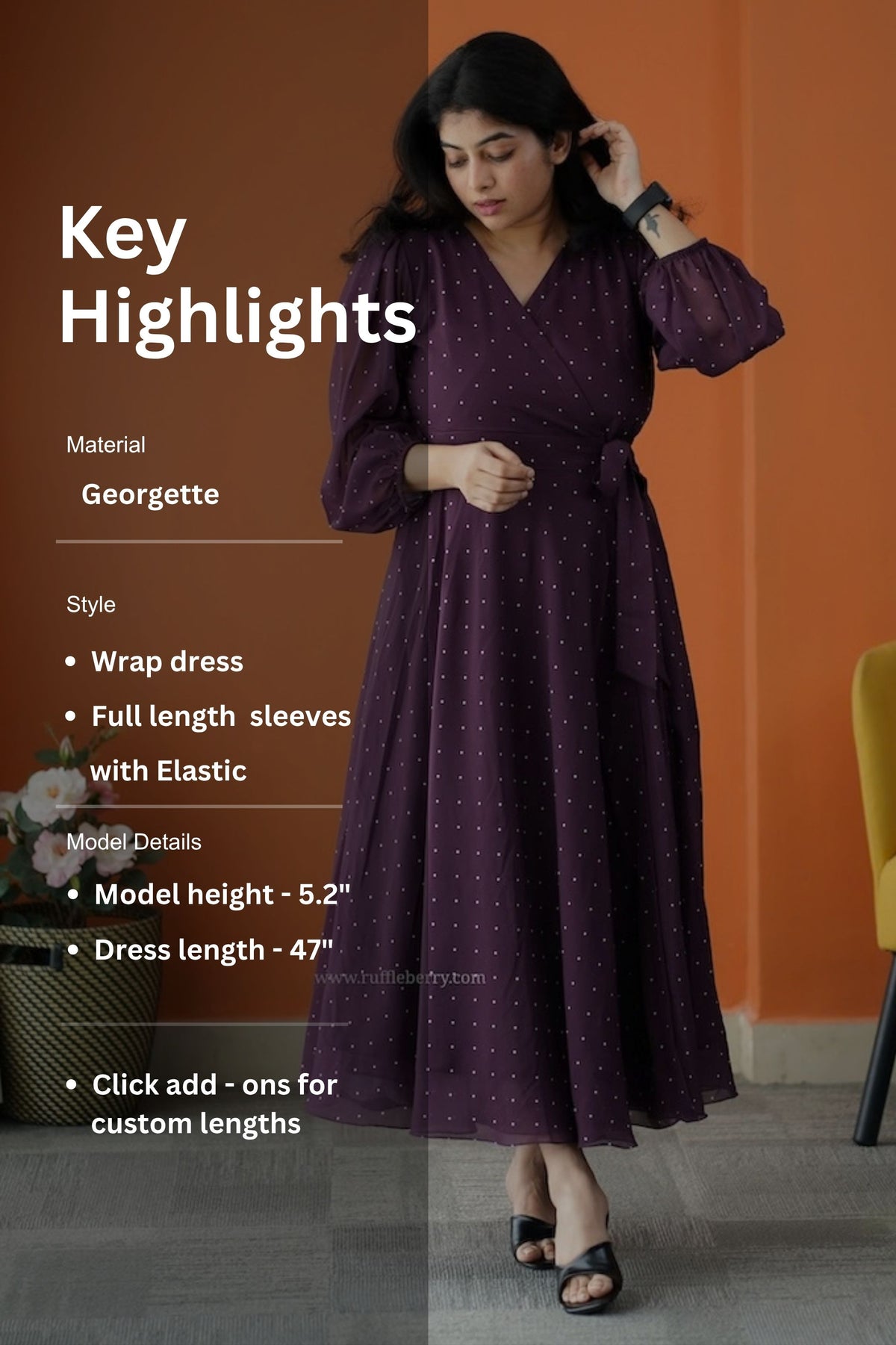 forget me not grape georgette dress