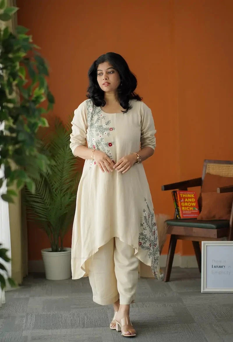 dua embroidered cotton co-ord set