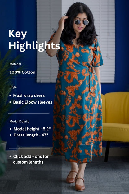 Matcha Cotton Wrap Dress