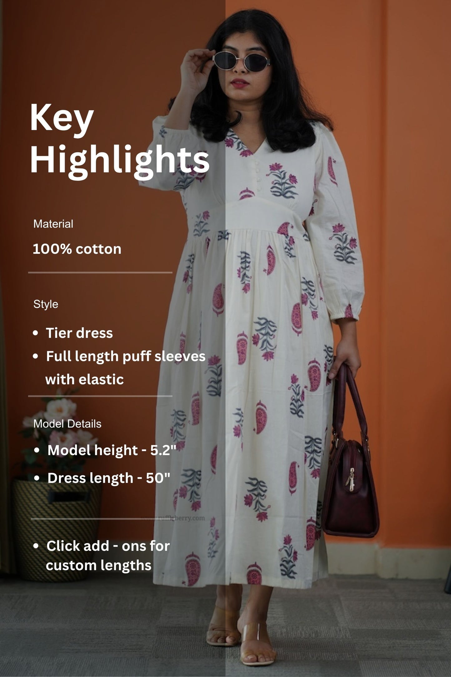 saavan white cotton tier dress