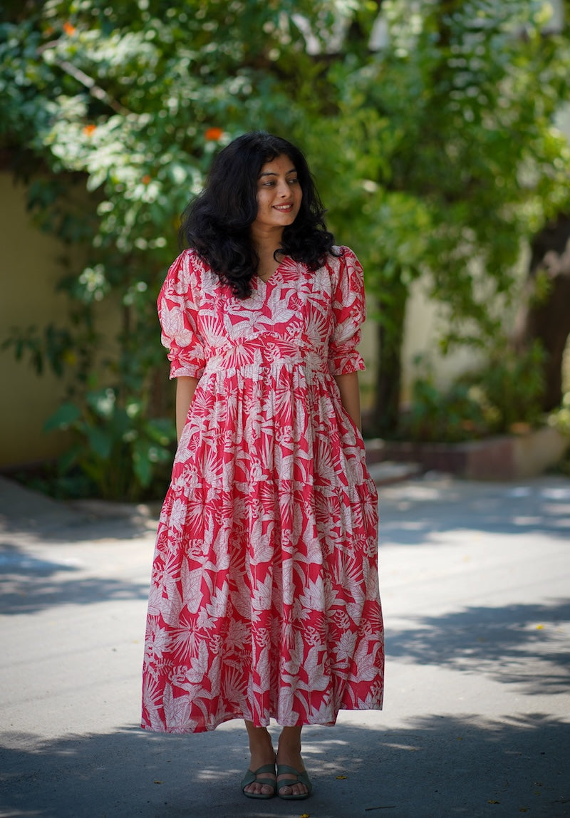 Maisy TomatoRed Cotton Dress