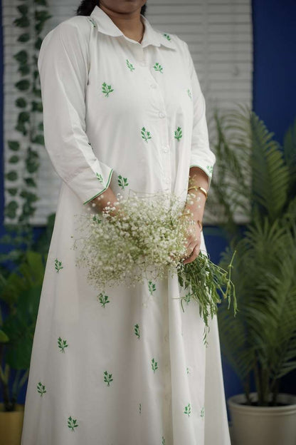 Eden Embroidered Cotton Shirt Dress