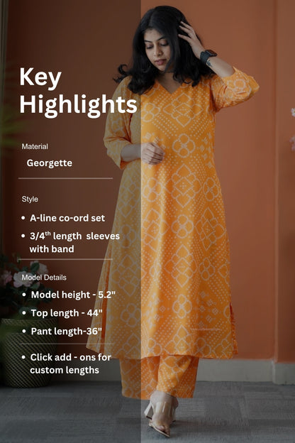 Taara Yellow Georgette Co-ord Set