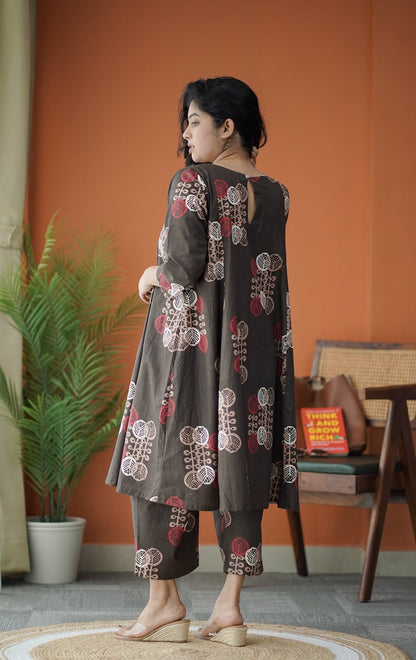 Jaan DarkBrown Aline Cotton Co-ord Set