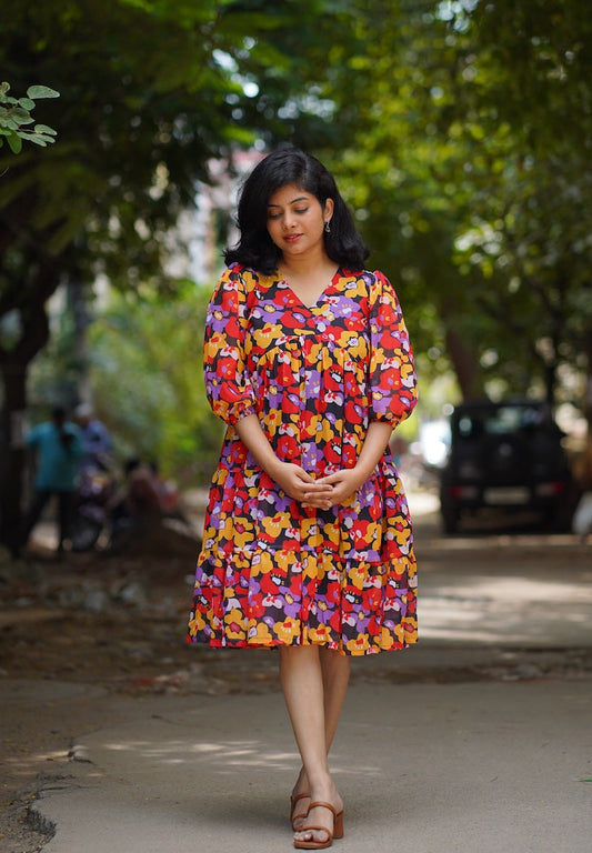 Maple Floral Georgette Dress