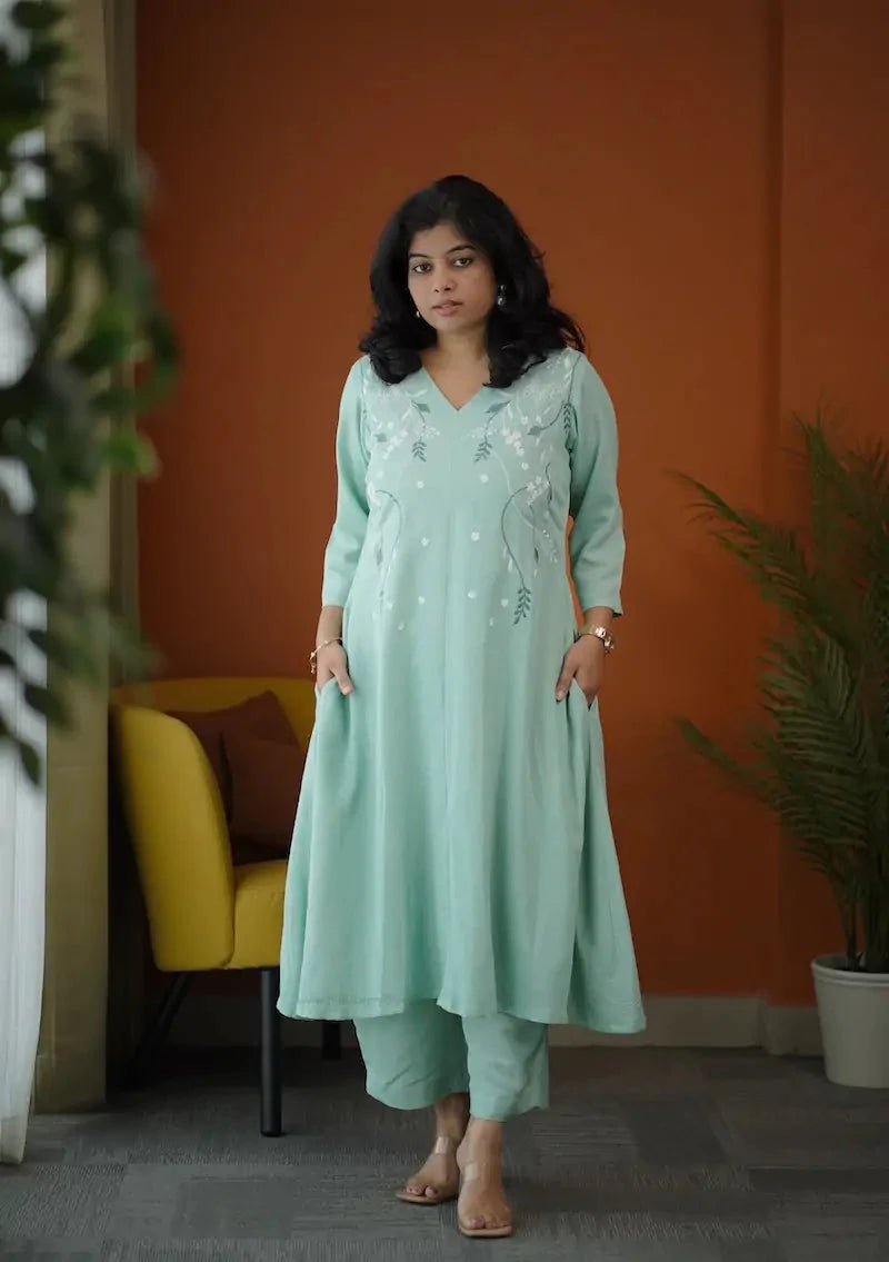 sakhi embroidered cotton co-ord set