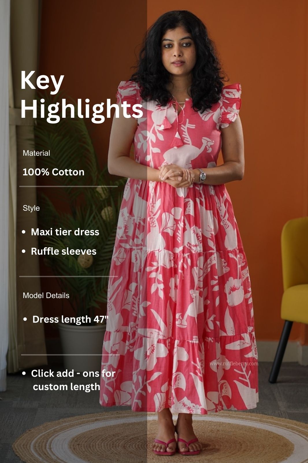 lela baby pink cotton tier dress