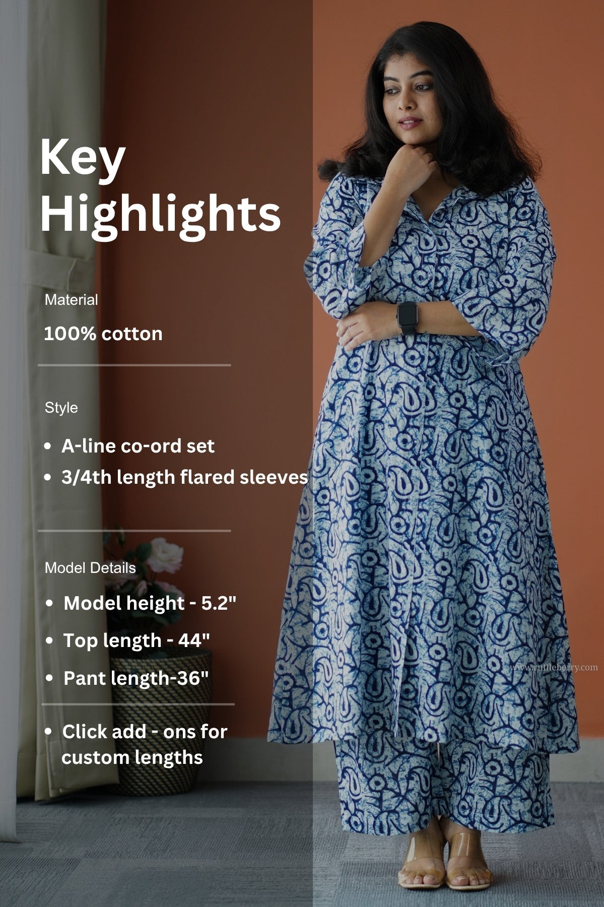 julie blue cotton co-ord set