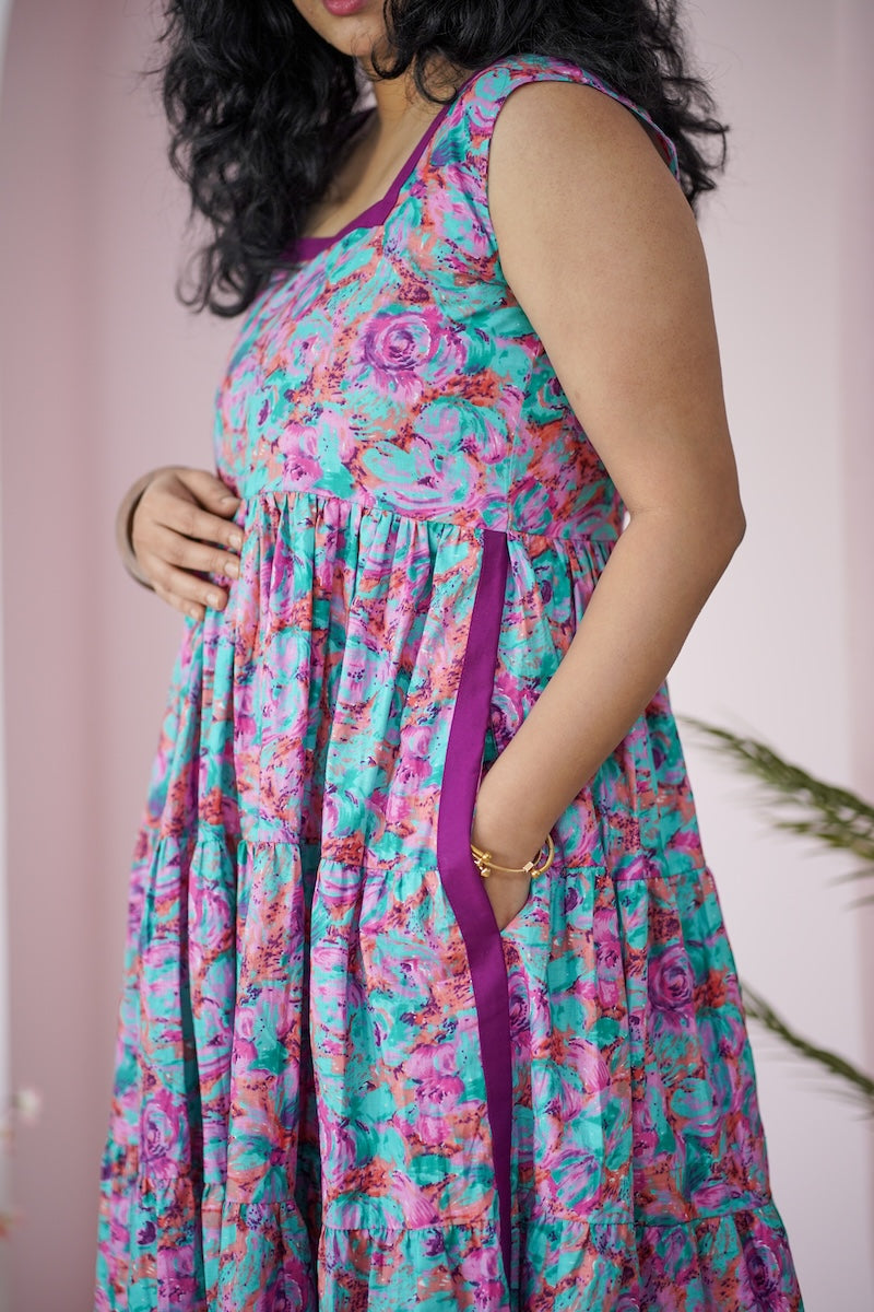 Maroba MultiFloral Cotton Tier Dress