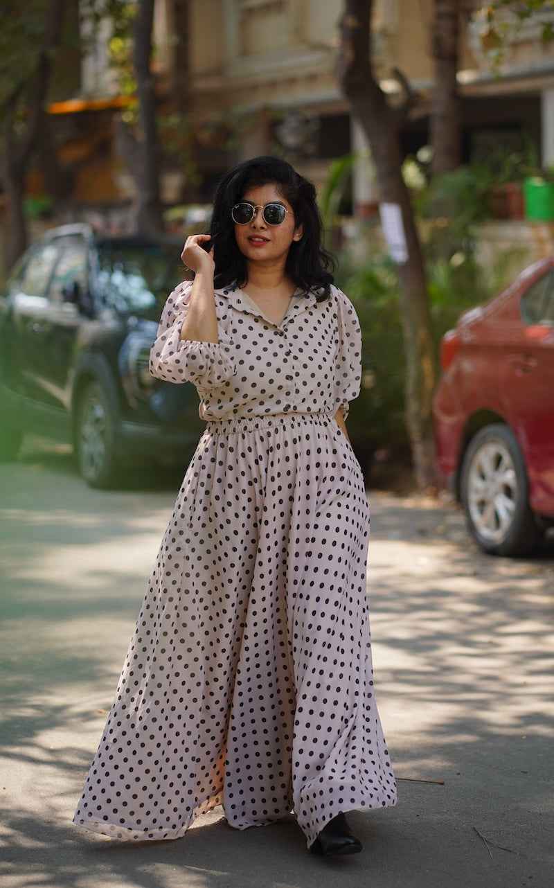 Cream Georgette Skirt Dress