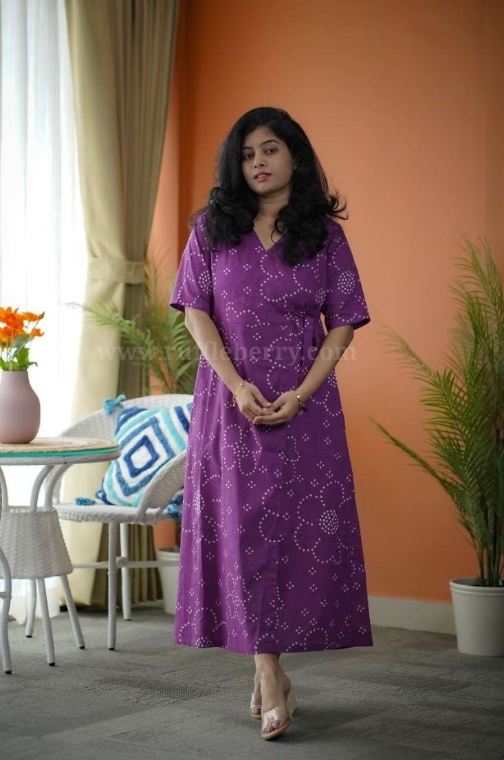 Augusta Violet Cotton Wrap Dress