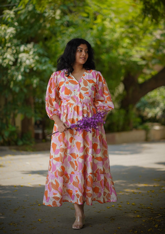 Savina Multifloral Georgette Dress