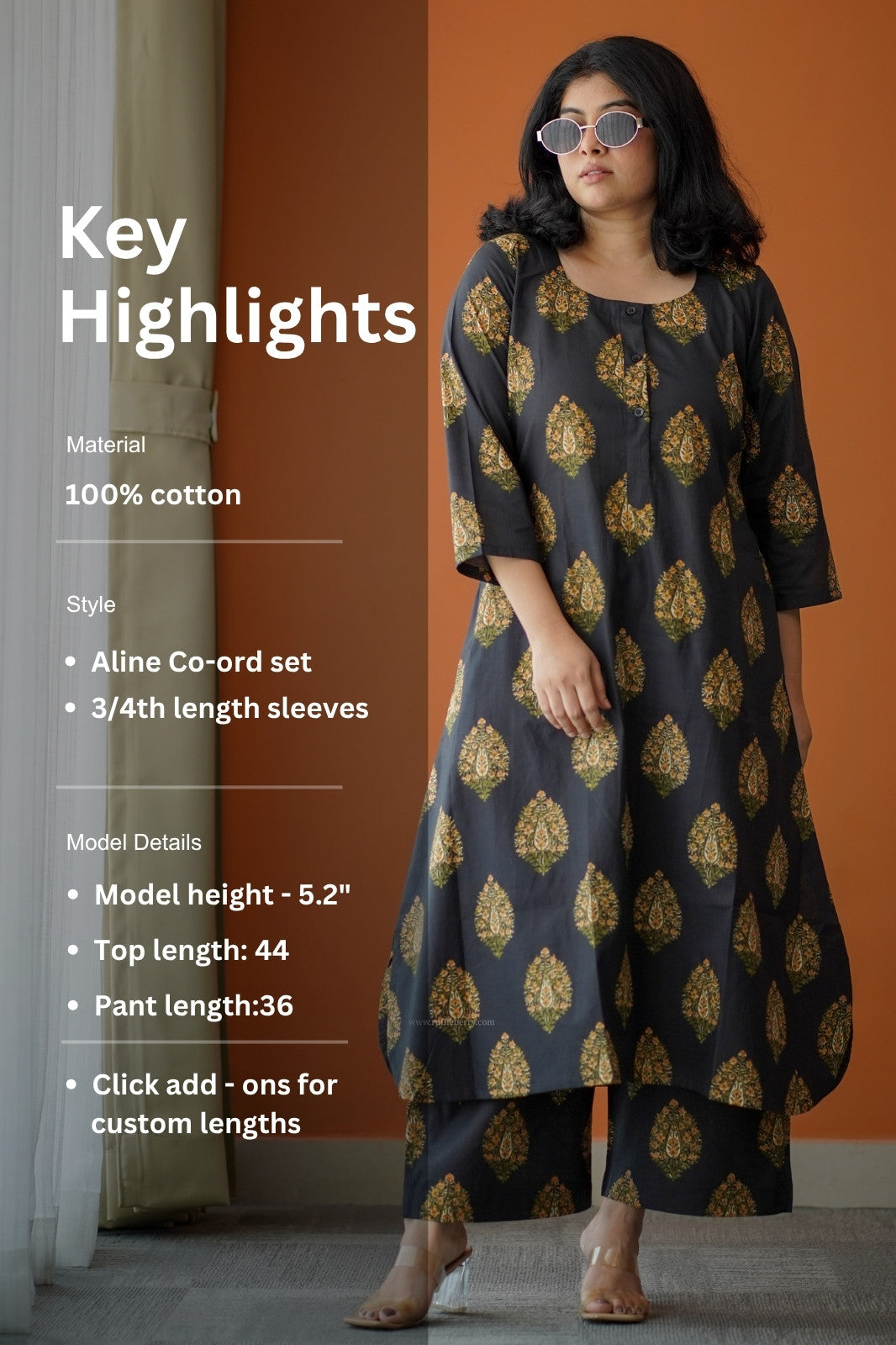 bloom black cotton co-ord set