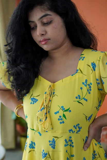 Niva ButterYellow Georgette Dress