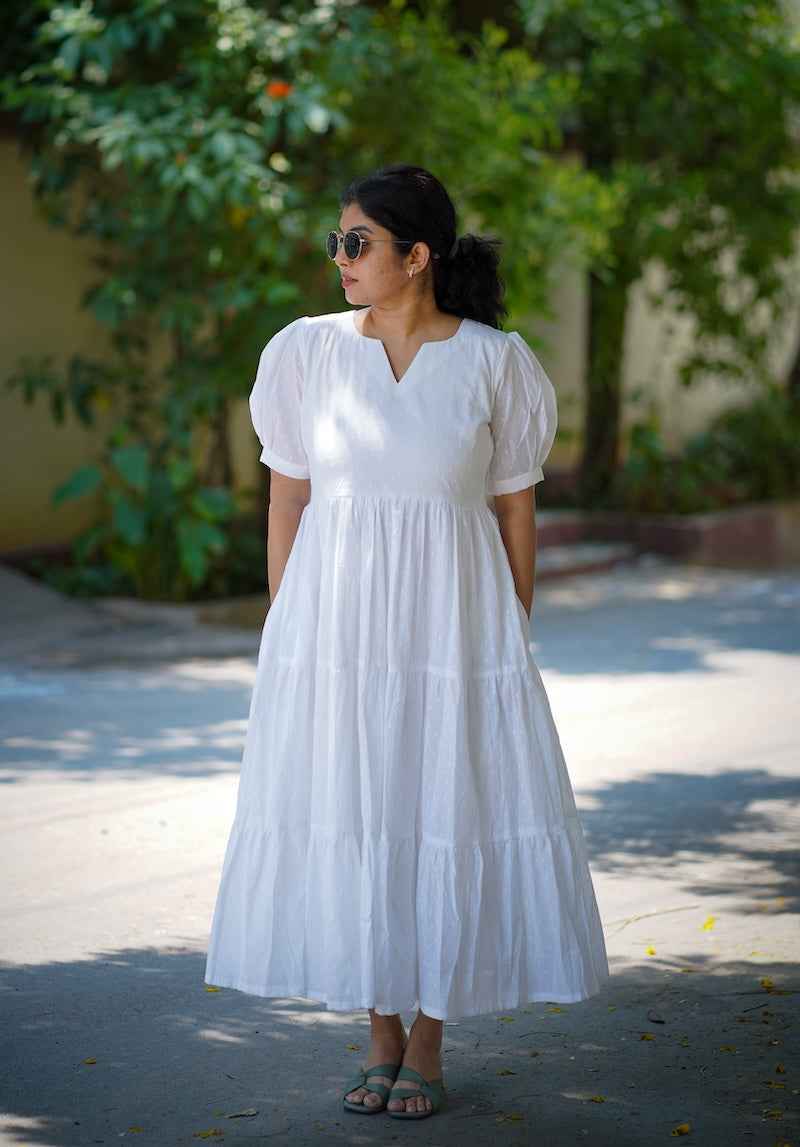 Nadira White Cotton Dress