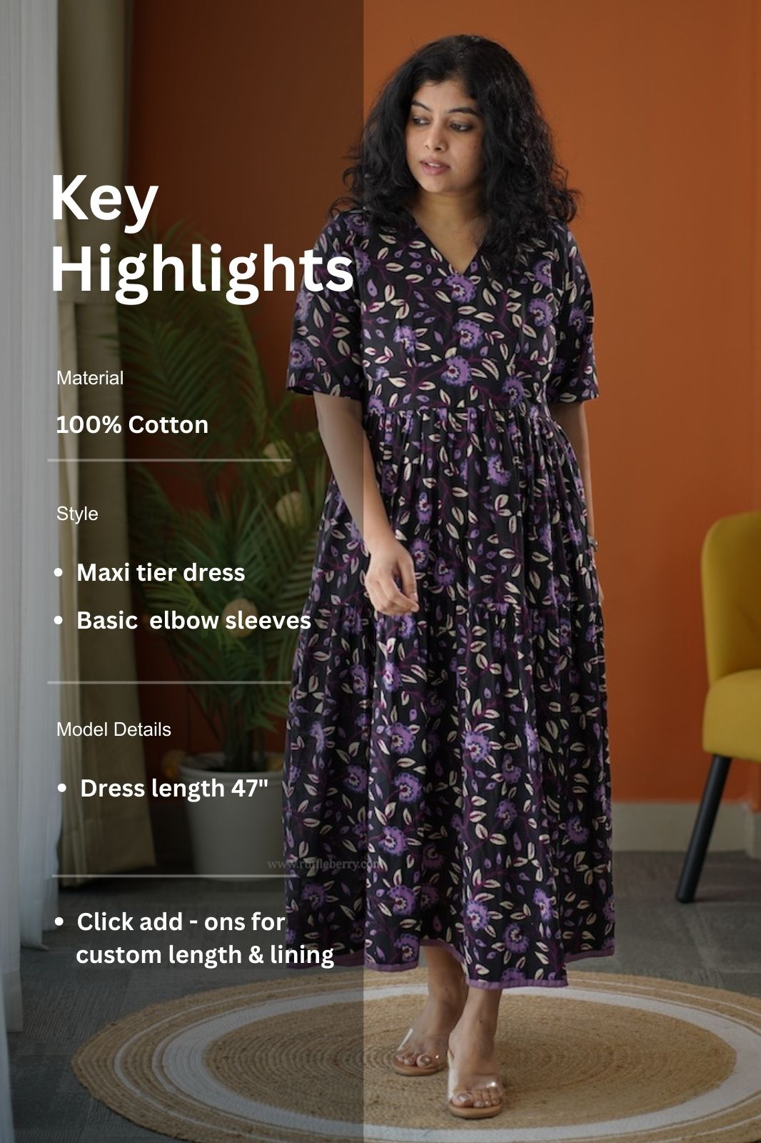 lela black purple tier dress