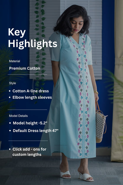 Susie Embroidered Cotton A-line Dress