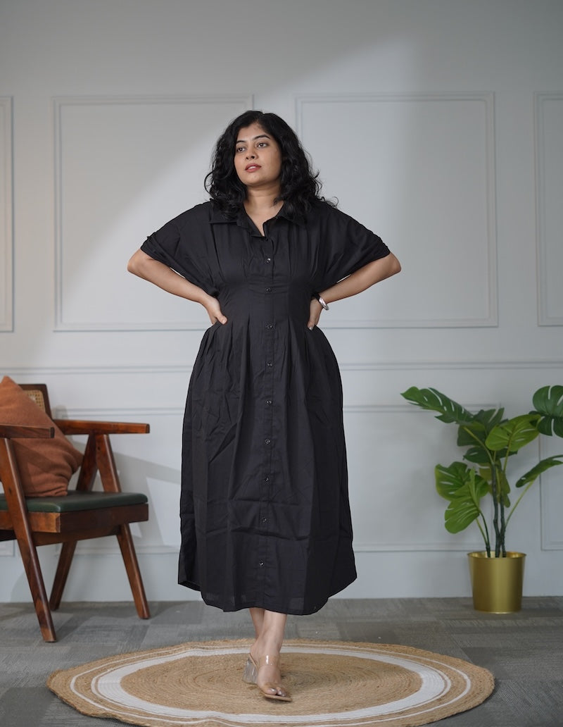 elira pitchblack cotton dress