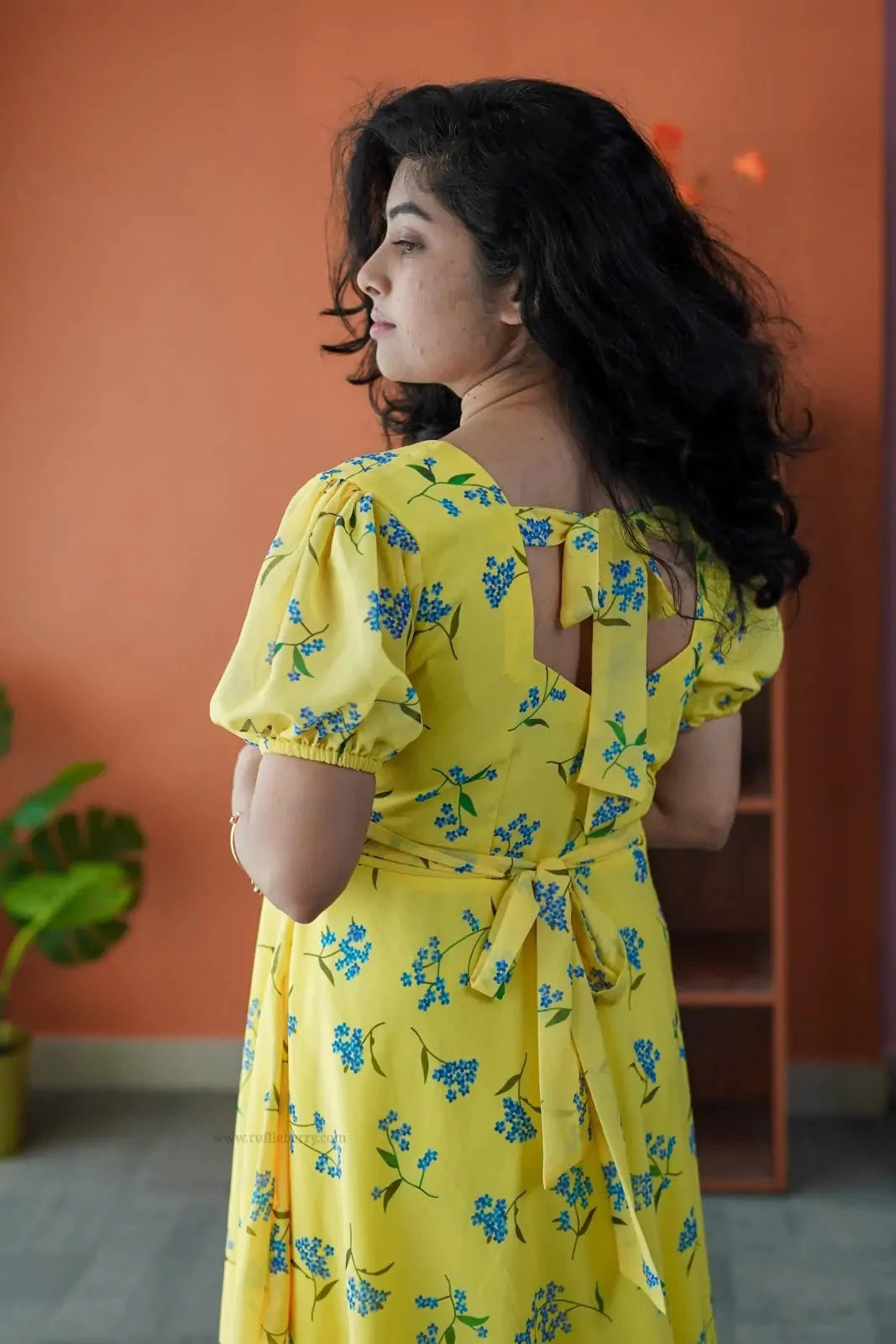 niva butteryellow georgette dress