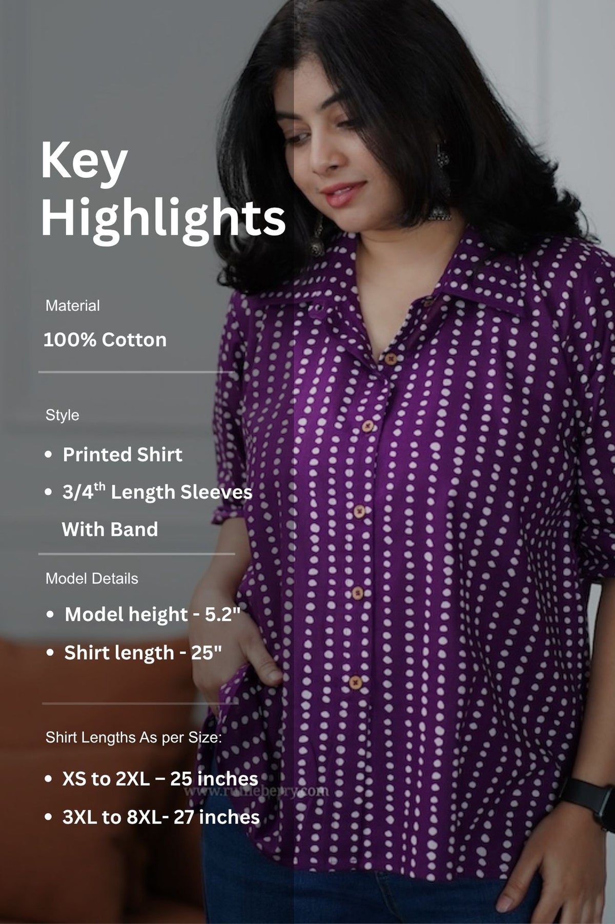 purple cotton shirt