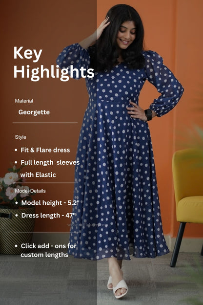 Forget Me Not Ocean Georgette Dress