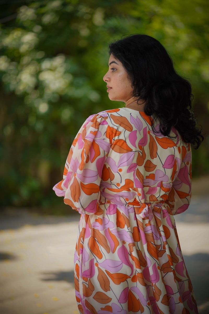 Savina Multifloral Georgette Dress