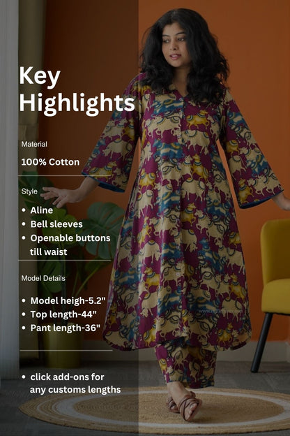 Ammayi Desi magenta co-ord set