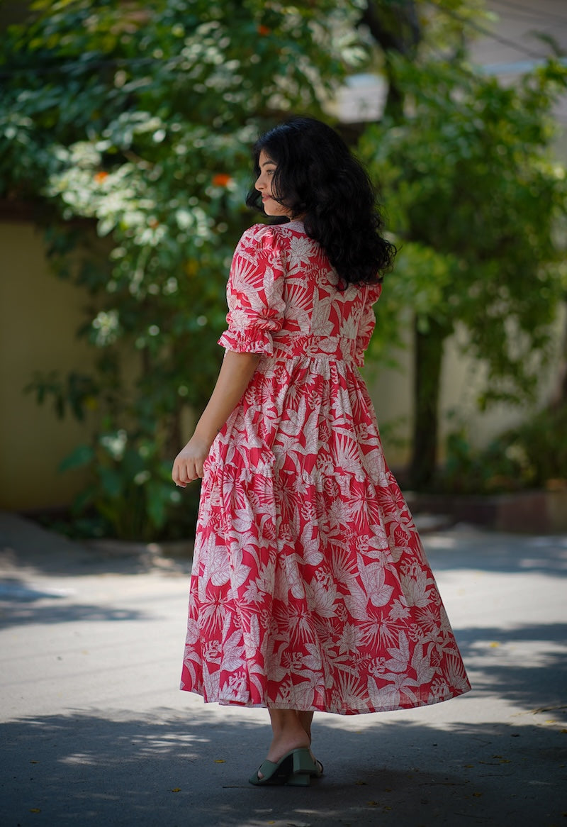 Maisy TomatoRed Cotton Dress