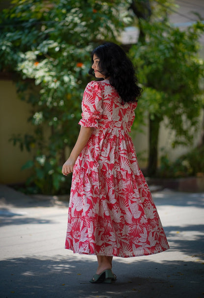 Maisy TomatoRed Cotton Dress