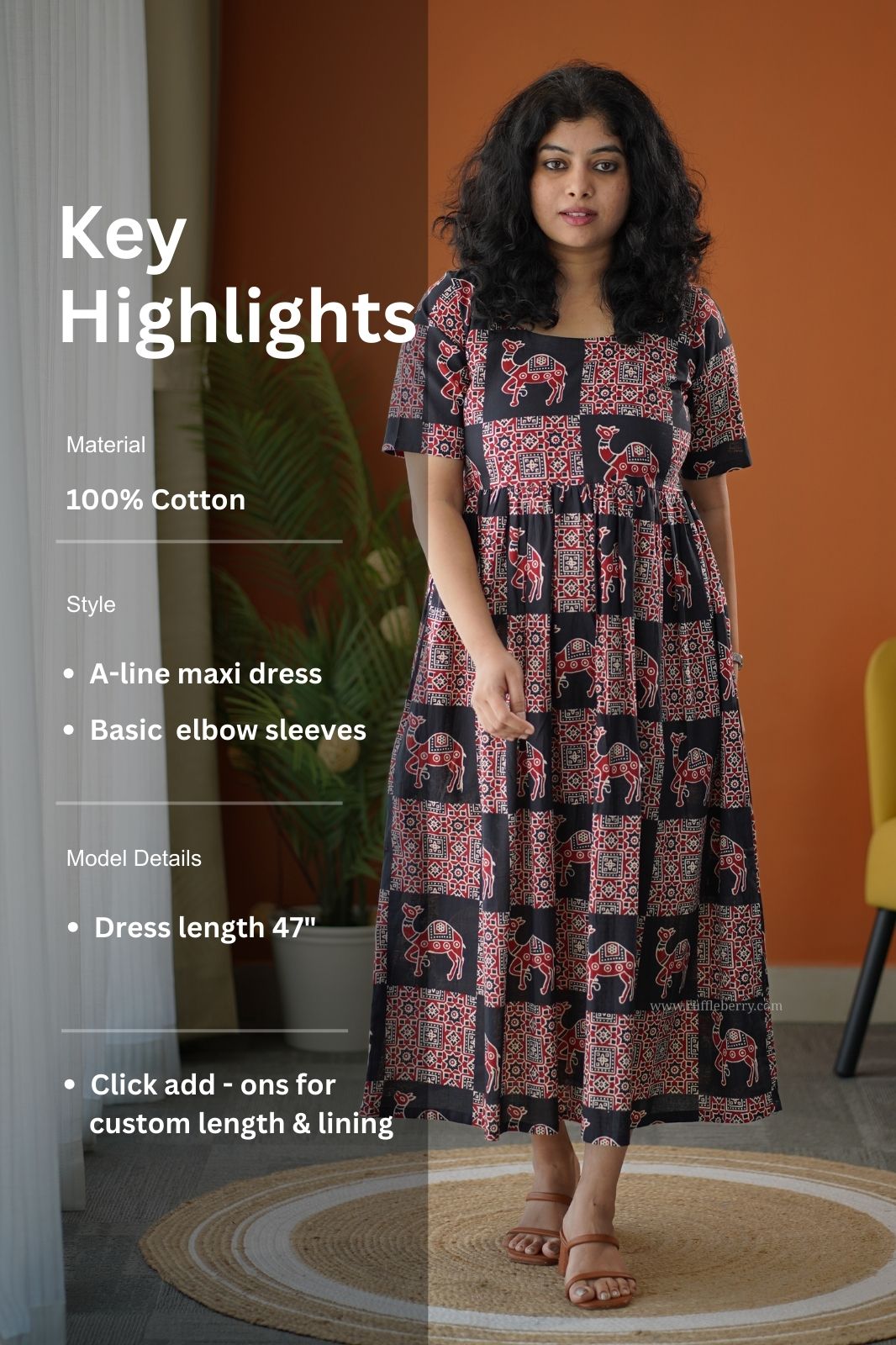 lela boho black cotton dress