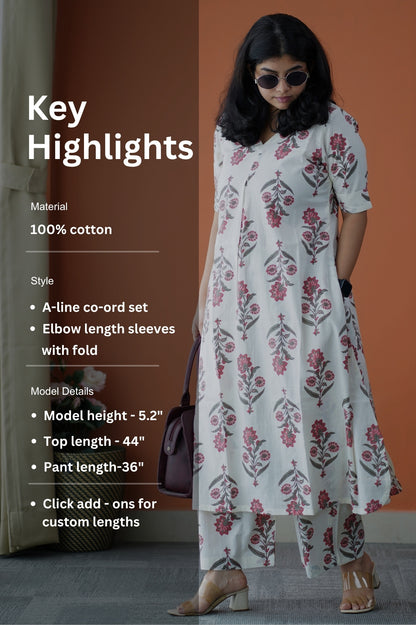Julie White Cotton Co-ord Set