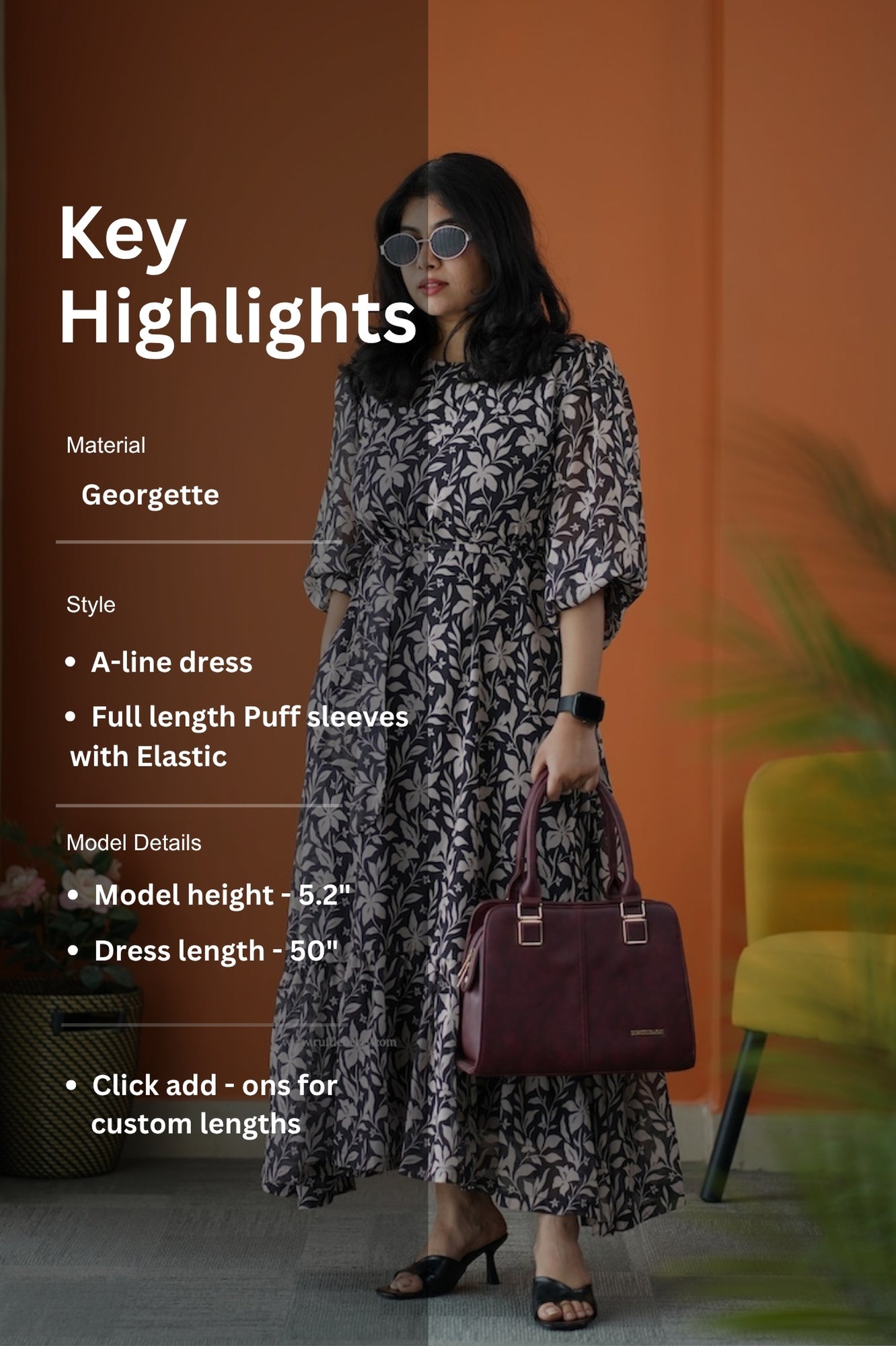 rimjim black georgette a-line dress