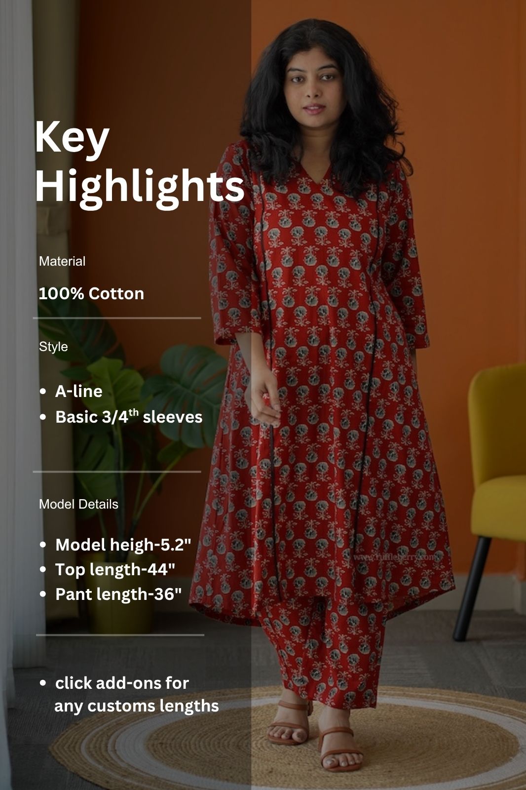 ammayi maroon a-line co-ord set