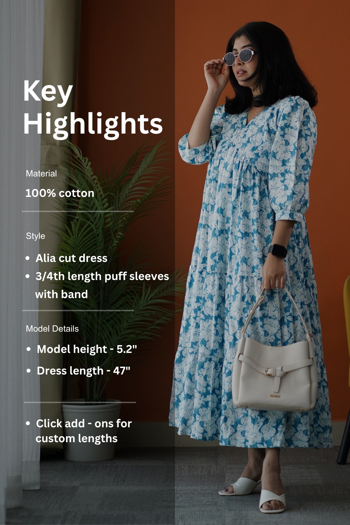sumlove light blue cotton tier dress