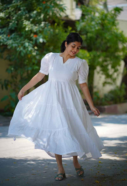 Nadira White Cotton Dress